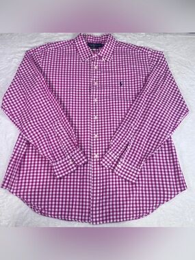 Ralph Lauren Classic Fit Men’s XXL Pink White Gingham Button Down